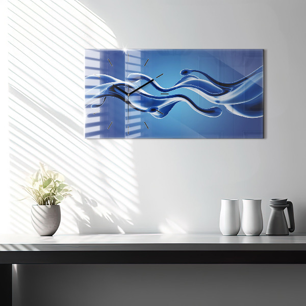 Horloge murale horizontale Abstraction liquide