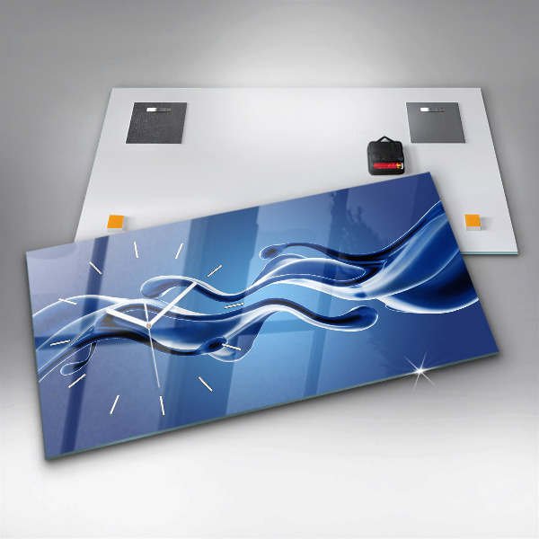 Horloge murale horizontale Abstraction liquide
