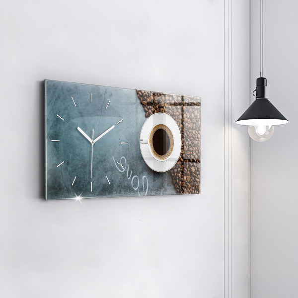 Horloge murale horizontale Une tasse de café