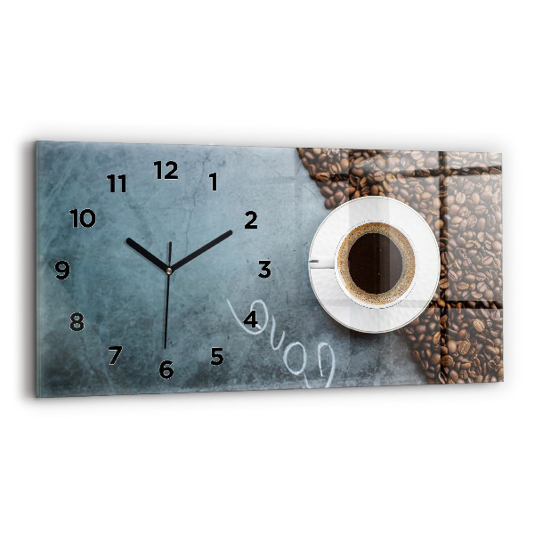 Horloge murale horizontale Une tasse de café