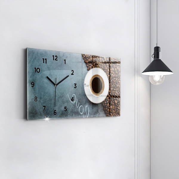Horloge murale horizontale Une tasse de café