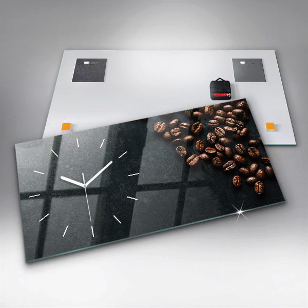 Horloge murale horizontale Café en grains