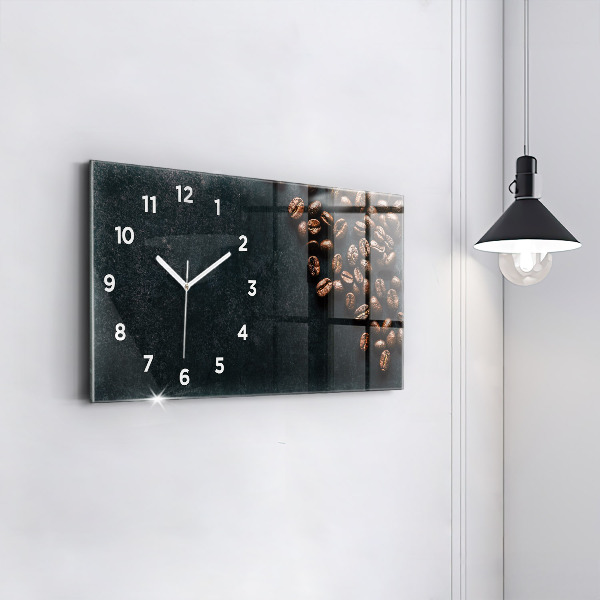 Horloge murale horizontale Café en grains