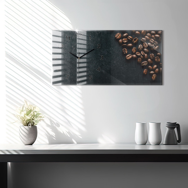 Horloge murale horizontale Café en grains
