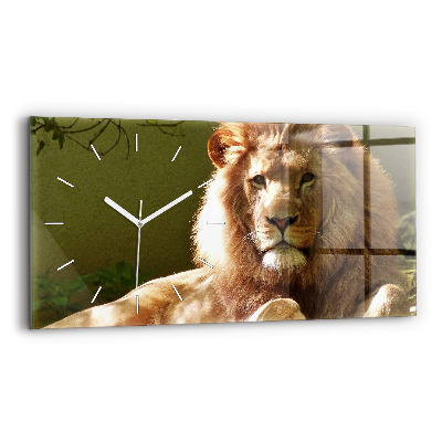 Horloge murale horizontale 'Portrait d''un lion'