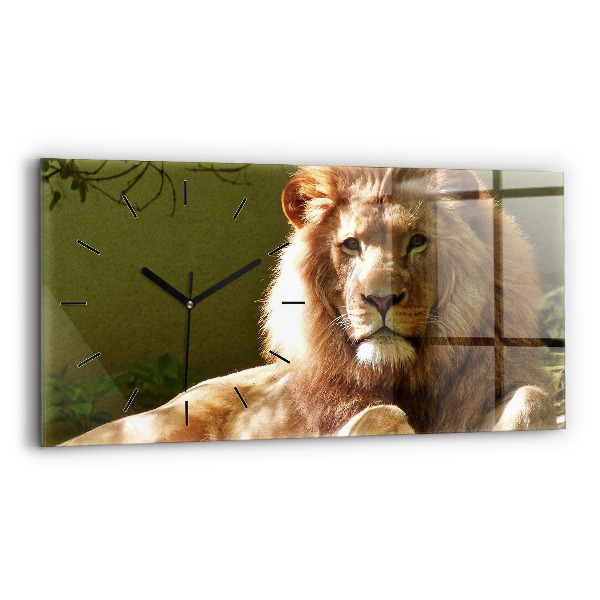 Horloge murale horizontale 'Portrait d''un lion'