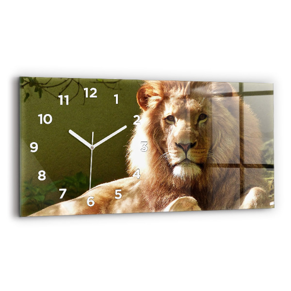Horloge murale horizontale 'Portrait d''un lion'