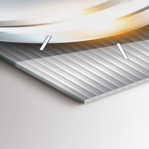 Horloge murale horizontale Abstraction métallique