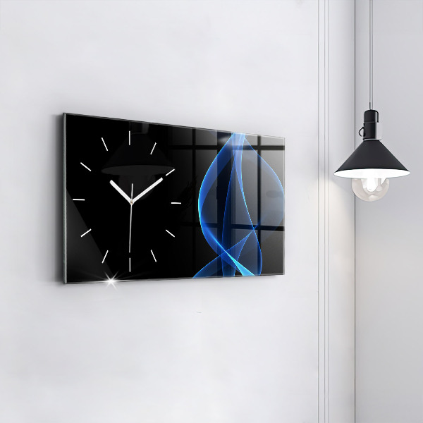 Horloge murale horizontale Lignes bleues