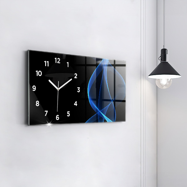 Horloge murale horizontale Lignes bleues