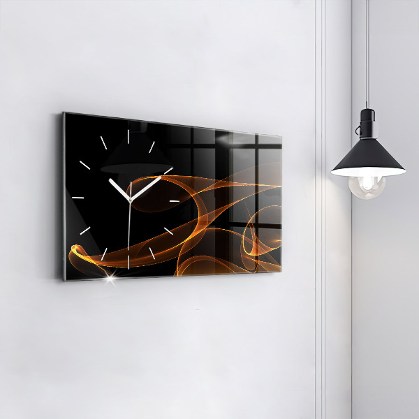 Horloge murale horizontale Lignes orange