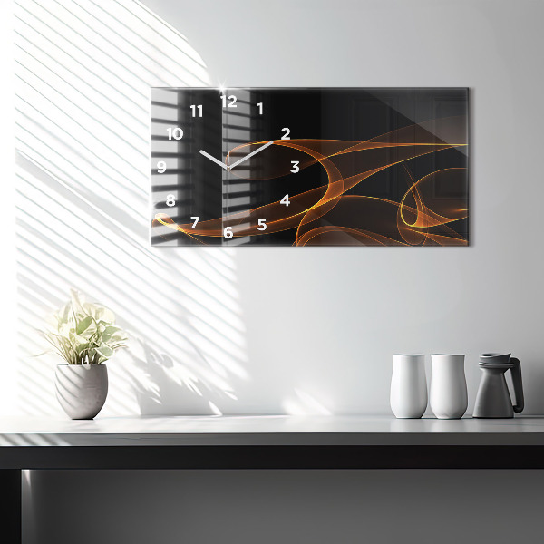 Horloge murale horizontale Lignes orange