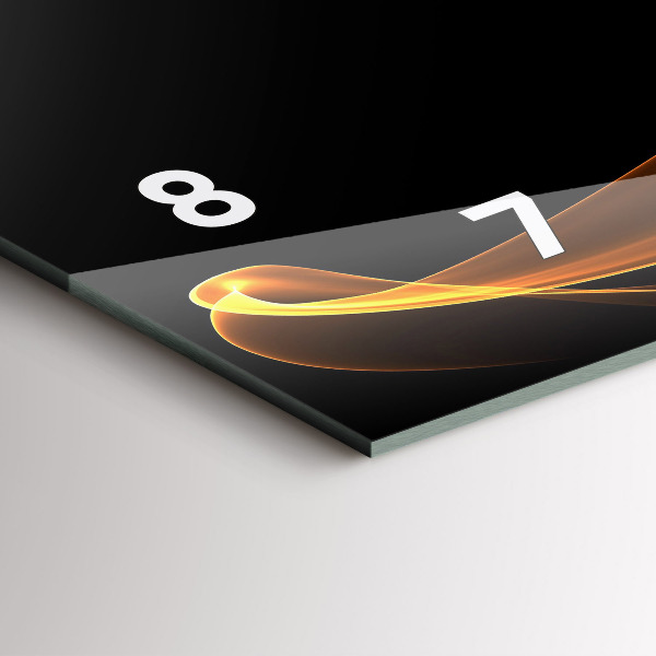 Horloge murale horizontale Lignes orange