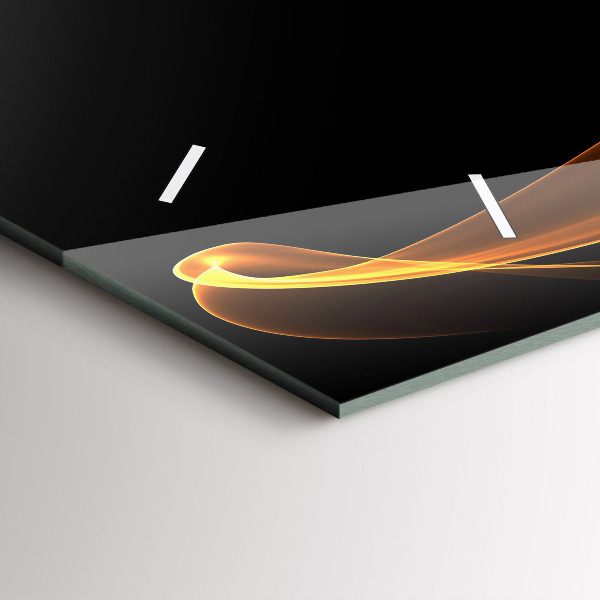 Horloge murale horizontale Lignes orange