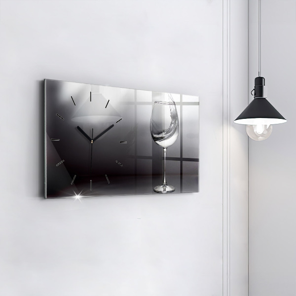 Horloge murale horizontale Un verre de vin