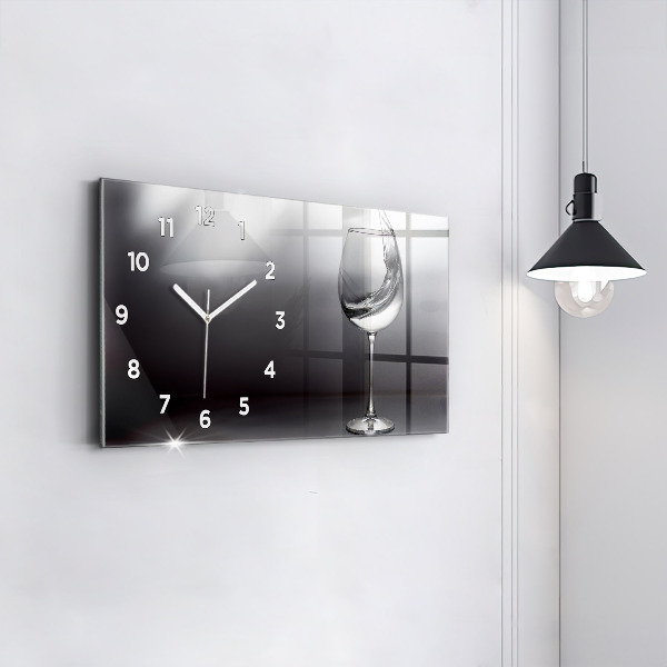 Horloge murale horizontale Un verre de vin