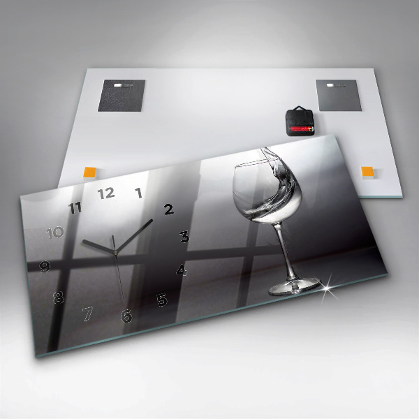 Horloge murale horizontale Un verre de vin