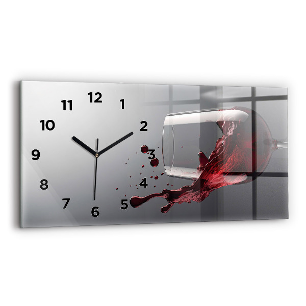 Horloge murale horizontale Un verre de vin rouge