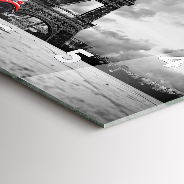 Pendule carrée en verre Tour Effel Paris