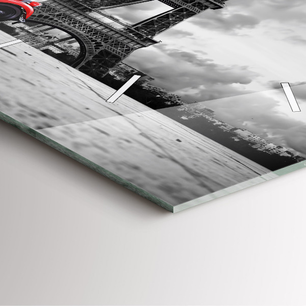 Pendule carrée en verre Tour Effel Paris