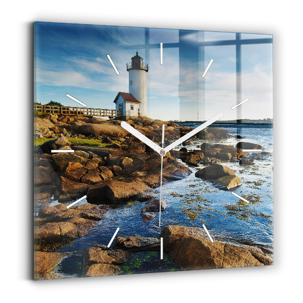 Horloge murale carrée 'Phare d''Annisquam'