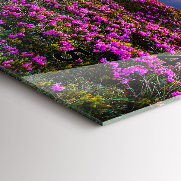 Horloge murale carrée Lever de soleil et fleurs