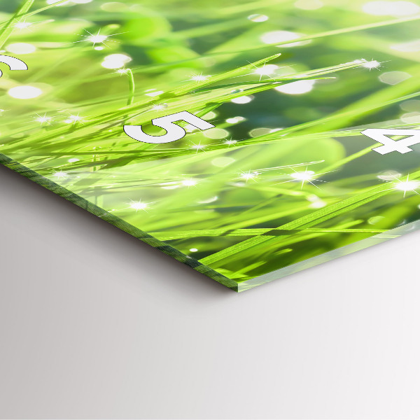 Horloge murale carrée herbe verte