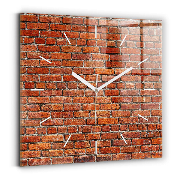 Horloge murale carrée Vieux mur de briques