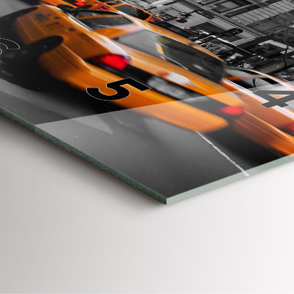 Horloge murale carrée Manhattan et les taxis