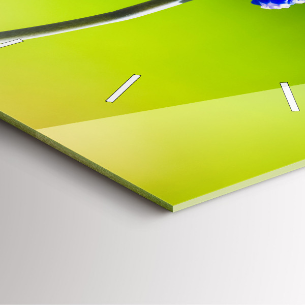 Horloge carrée en verre Fleurs bleues