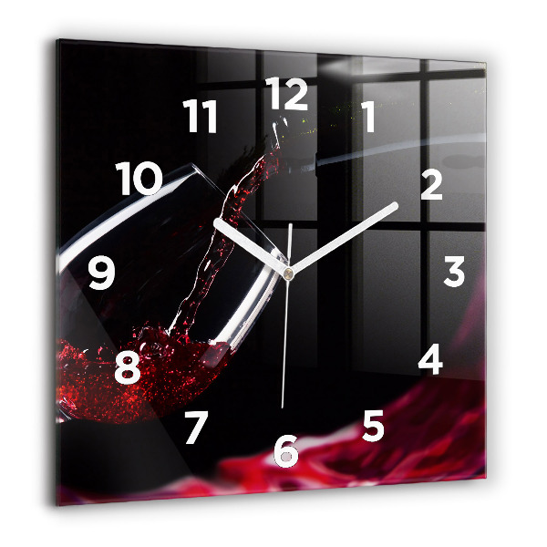 Horloge murale carrée Vin rouge