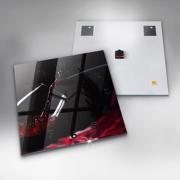Horloge murale carrée Vin rouge