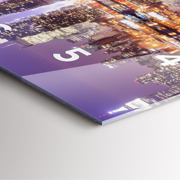 Horloge murale carrée New York la nuit