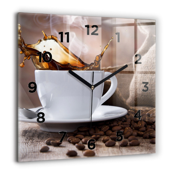 Horloge murale carrée Une tasse de café