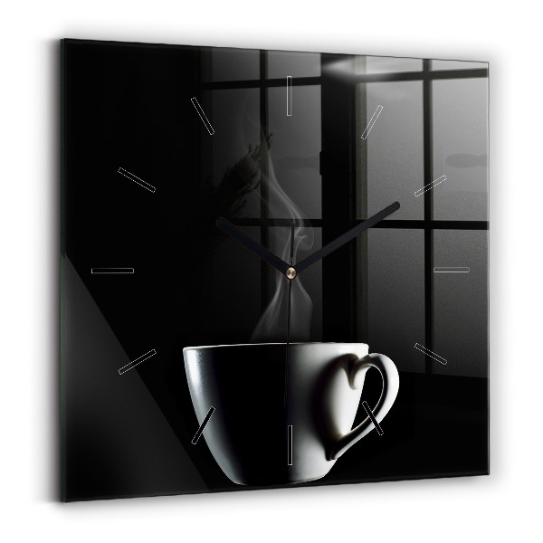 Horloge murale carrée Une tasse de café