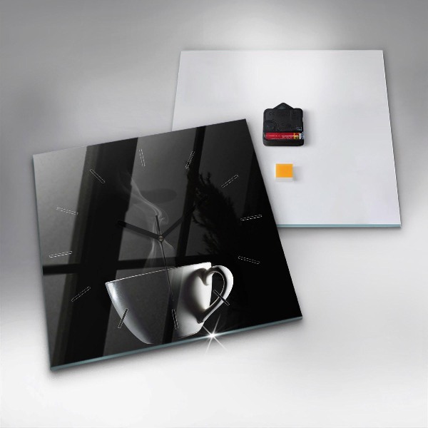 Horloge murale carrée Une tasse de café