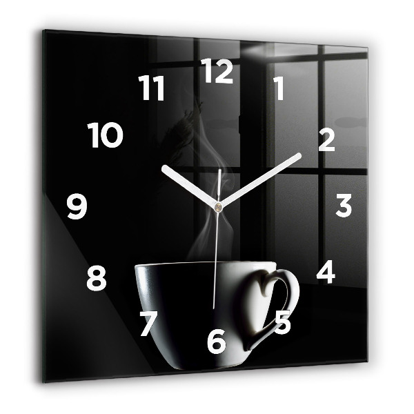 Horloge murale carrée Une tasse de café