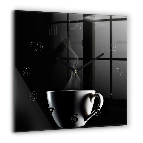 Horloge murale carrée Une tasse de café