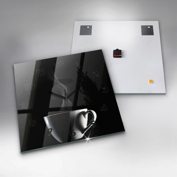 Horloge murale carrée Une tasse de café