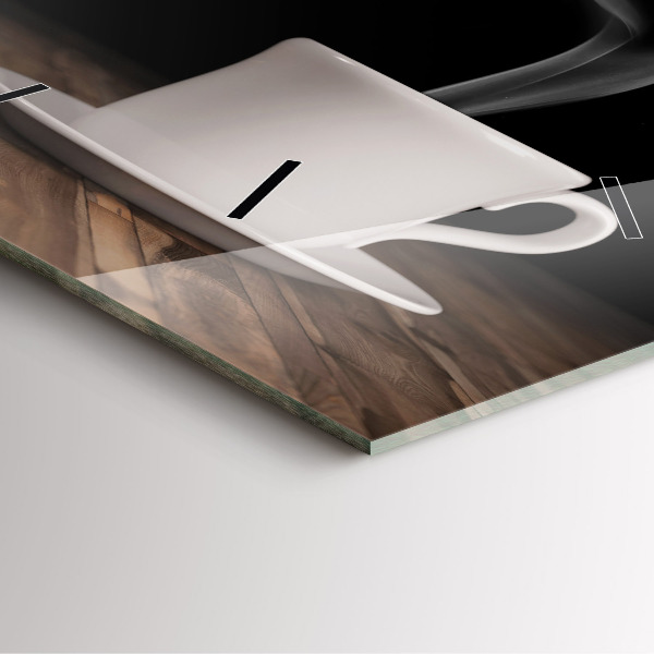 Horloge murale carrée Une tasse de café chaud