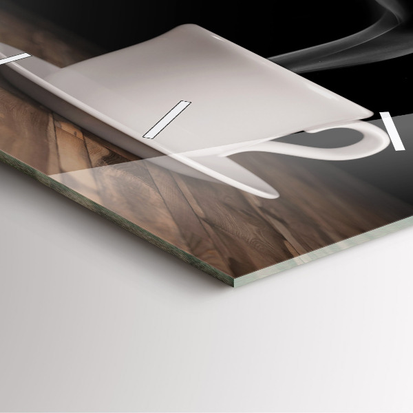 Horloge murale carrée Une tasse de café chaud