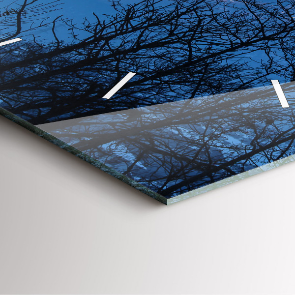 Horloge carrée en verre Vue sur la montagne