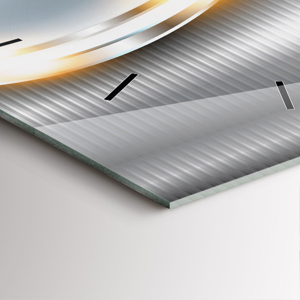 Horloge murale carrée Abstraction métallique