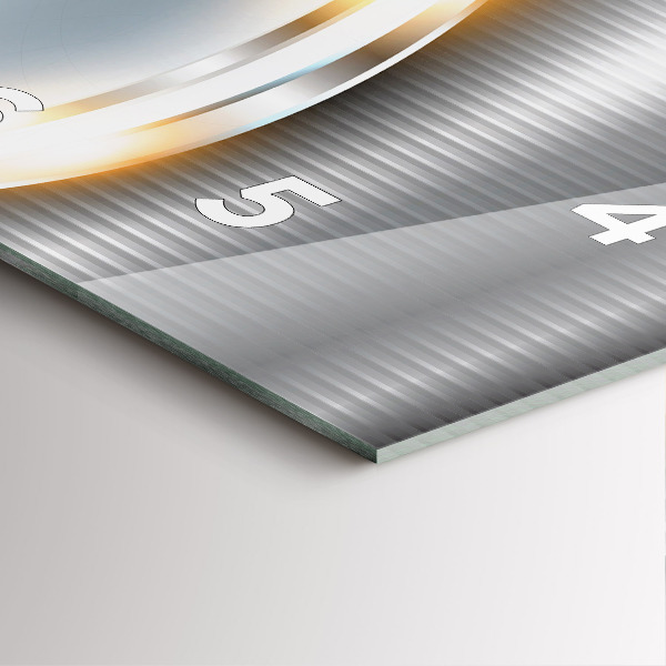 Horloge murale carrée Abstraction métallique