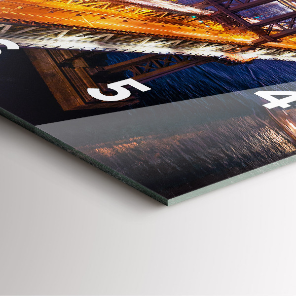 Pendule carrée en verre New York et le coucher du soleil