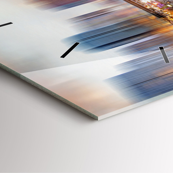 Pendule carrée en verre Panorama avec la Tour Eiffel