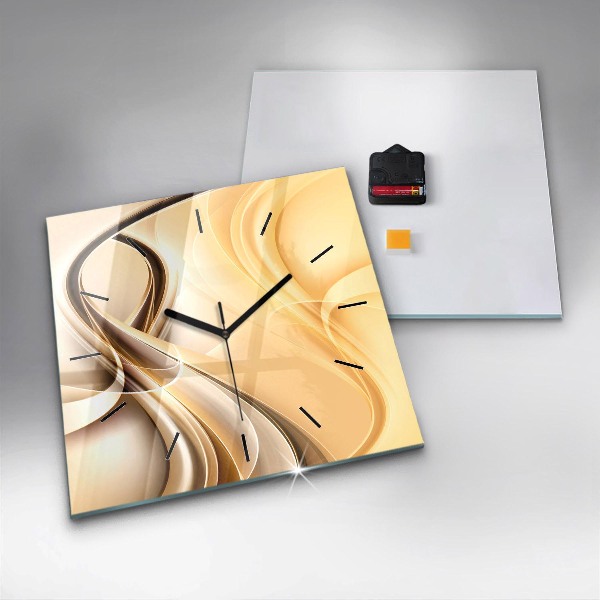Horloge carrée en verre 'Ondes d''abstraction'