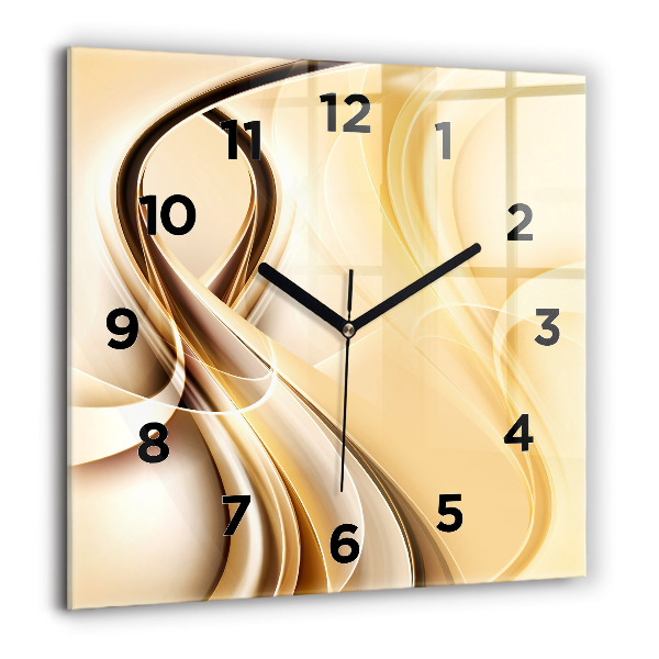 Horloge carrée en verre 'Ondes d''abstraction'