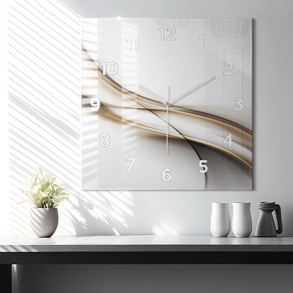 Horloge murale carrée Lignes abstraites