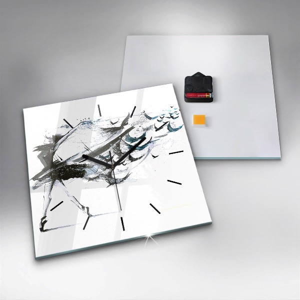 Horloge murale carrée Femme dansant le ballet